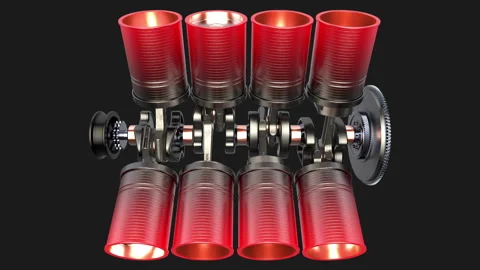 Engine Pistons V8 Stock Footage 148467837