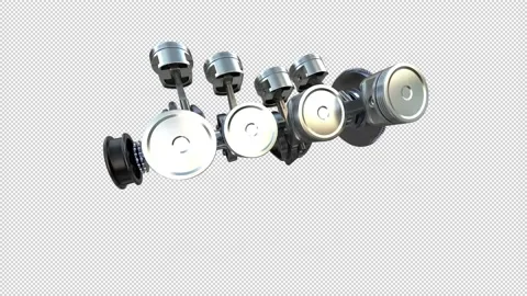 Engine Pistons V8 Stock Footage 148663137