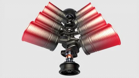 Engine Pistons V8 Stock Footage 148664416
