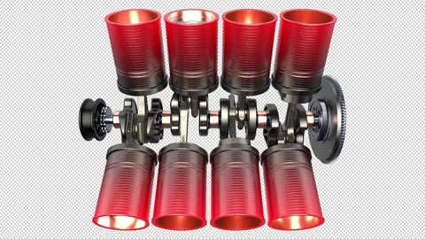 Engine Pistons V8 Stock Footage 148664424
