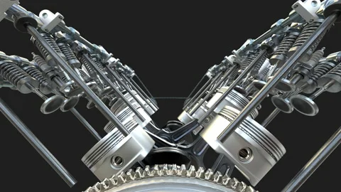 Engine Pistons V8 Stock Footage 149073911