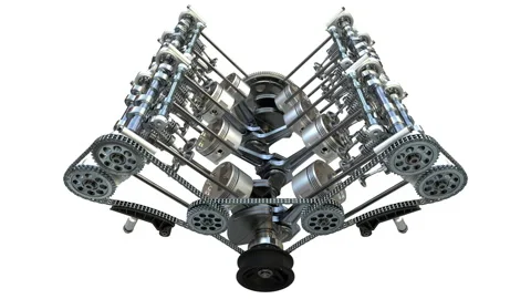 Engine Pistons V8 Stock Footage 149073934