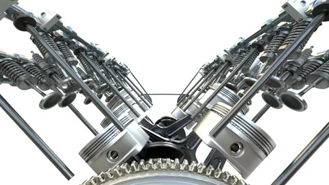 Engine Pistons V8 Stock Footage 149074074