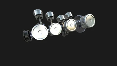 Engine Pistons V8 Stock Footage 149112938