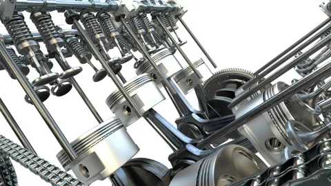 Engine Pistons V8 Stock Footage 149345429