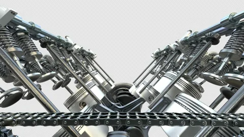 Engine Pistons V8 Stock Footage 149345760