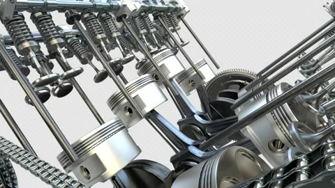 Engine Pistons V8 Stock Footage 149346274