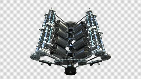 Engine Pistons V8 Stock Footage 155185632