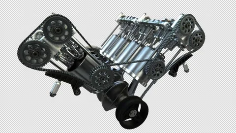 Engine Pistons V8 Stock Footage 155185904