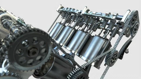 Engine Pistons V8 Stock Footage 155187405