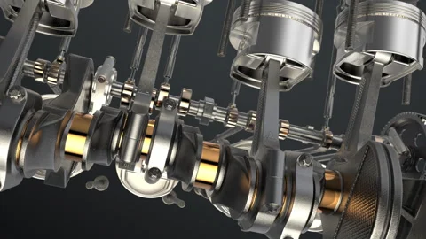 Engine Pistons V8 Stock Footage 156737032