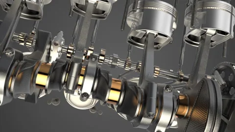 Engine Pistons V8 Stock Footage 156737040