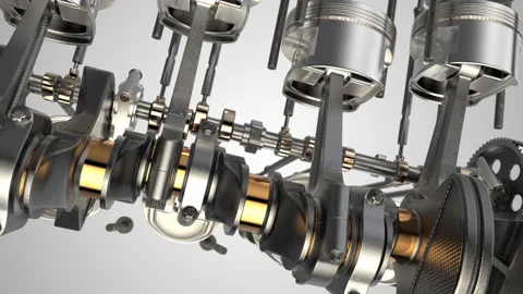 Engine Pistons V8 Stock Footage 156737046