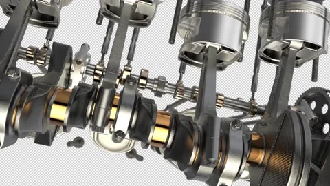 Engine Pistons V8 Stock Footage 156737109