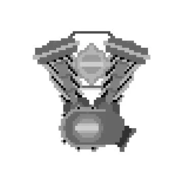 Engine Pixel art. Motor 8 bits. Vector illustration. Stock Illustration