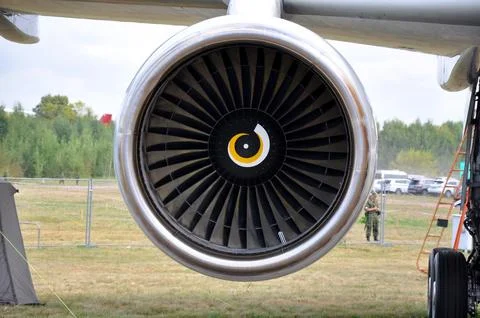 The engine of the plane Foto stock