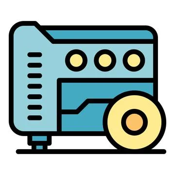 Engine power generator icon vector flat Stock Illustration