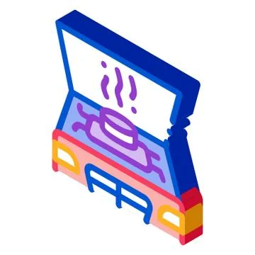 Engine problem under hood isometric icon vector illustration Stock Illustration