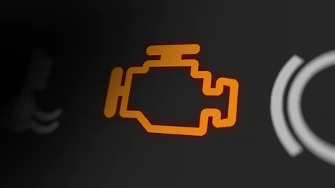 Engine Problems Warning Light Blinking on Car Dashboard. Stock Footage 115988674