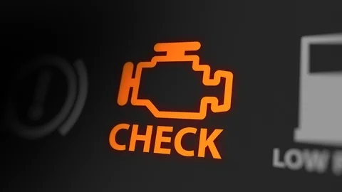 Engine Problems/Check Engine Warning Light Blinking on Car Dashboard. Stock Footage 116809991
