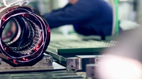Engine production factory. Electric engine production process Video stock 60456483