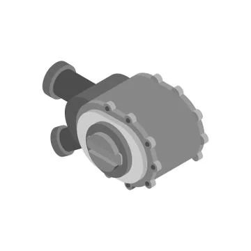 Engine racing Isometric. Motor motorcycle isolated. Vector illustration. Illustrazione stock