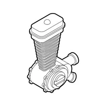 Engine racing Isometric. Motor motorcycle isolated. Vector illustration. Illustrazione stock