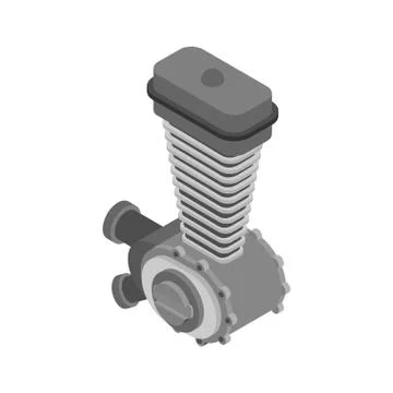 Engine racing Isometric. Motor motorcycle isolated. Vector illustration. Illustrazione stock