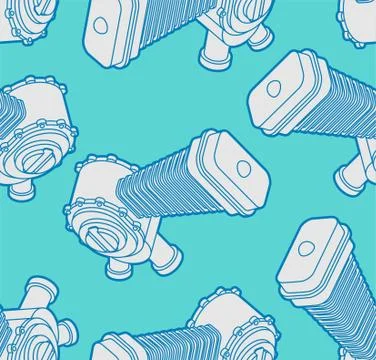 Engine racing Isometric pattern seamless. Motor motorcycle background. Vector Illustrazione stock