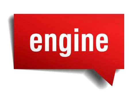 Engine red 3d speech bubble Illustrazione stock