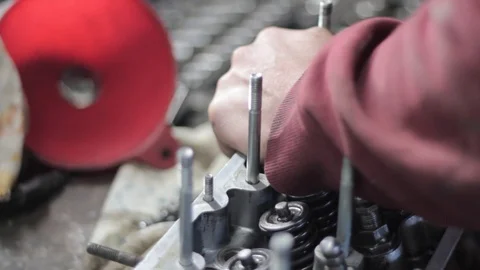 Engine repair process Stock Footage 129023526
