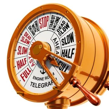 Engine Room Brass Telegraph. 3D rendering Stock Illustration