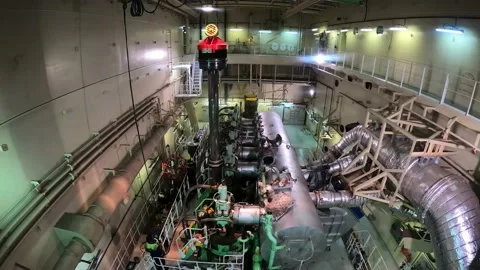 Engine room of a cargo ship. Stock Footage 219937489