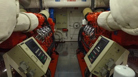 Engine room of Fireboat 2 Stock Footage 116503938