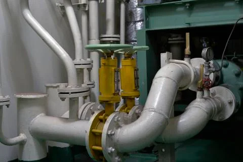 Engine room interior of a big ocean going ship Foto stock