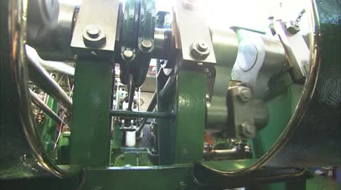 Engine Room of Paddle Steamer Under Steam Video stock 8906690