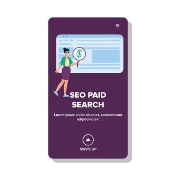 Engine seo paid search vector Stock Illustration