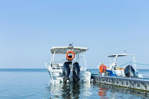Engine of ship moored at a mooring Stock Photos
