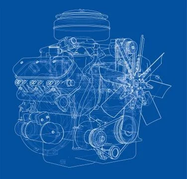 Engine sketch. Vector イラスト素材