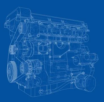 Engine sketch. Vector rendering of 3d イラスト素材