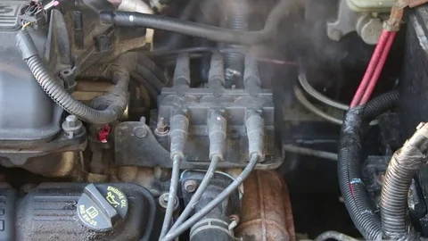 Engine Smoke Stock Footage 81562337