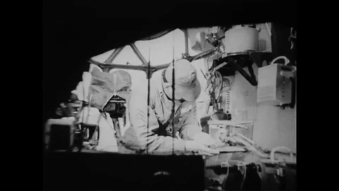 Engine specialist checks function of the heater of the aircraft - 1943 Video stock 108040591