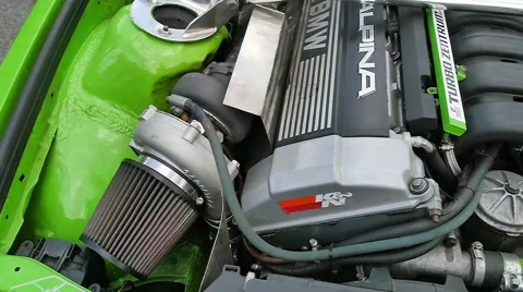 Engine in sport car Stock Footage 49434886