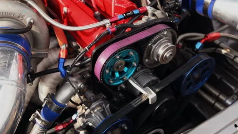 Engine of sport car Stock Footage 90131517