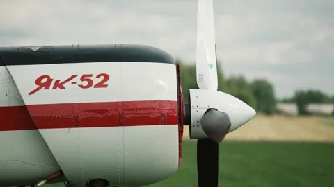 Engine start and propeller rotation Stock Footage 147715136