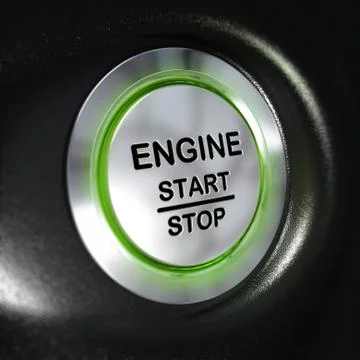 Engine Start and Stop Button, Automobile Starter Stock Illustration