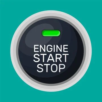 Engine start and stop button. 스톡 일러스트