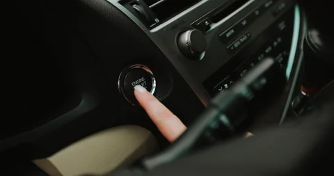 Engine start button in a car Stock Footage 134582015