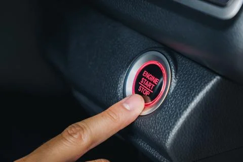 Engine Start Button on car Foto stock