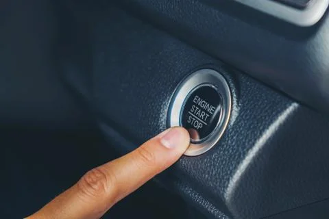 Engine Start Button on car Stock Photos
